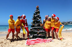 Christmas tree on a beach in Australia